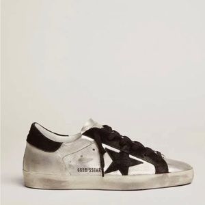 GOLDEN GOOSE silver leather superstars!